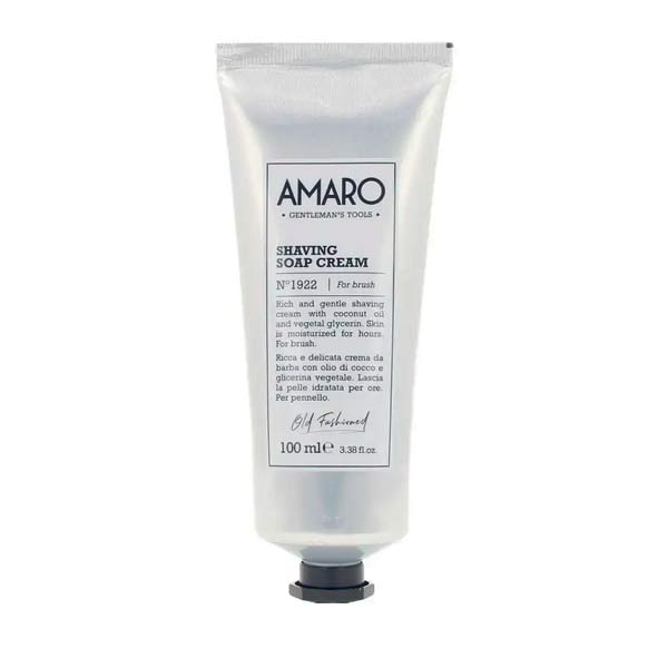 Jabón en crema ideal para utilizar durante el afeitado. Su fórmula delicada a base de aceite de coco  AMARO Shaving Soap Cream 100ml14.02