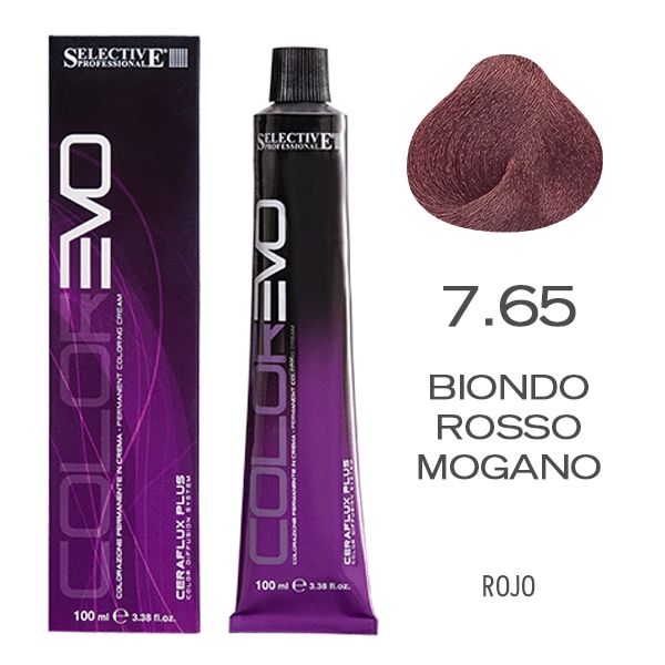 COLOR EVO EVO 7.65 RUBIO ROJO CAOBA 100gr tubo 100g