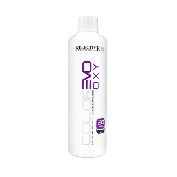 20 vol. -- 6 %
Aclara 1 a 2 tonos y cubre el cabello blanco  EVO OXY 20 VOL. 1000 ML.10.50