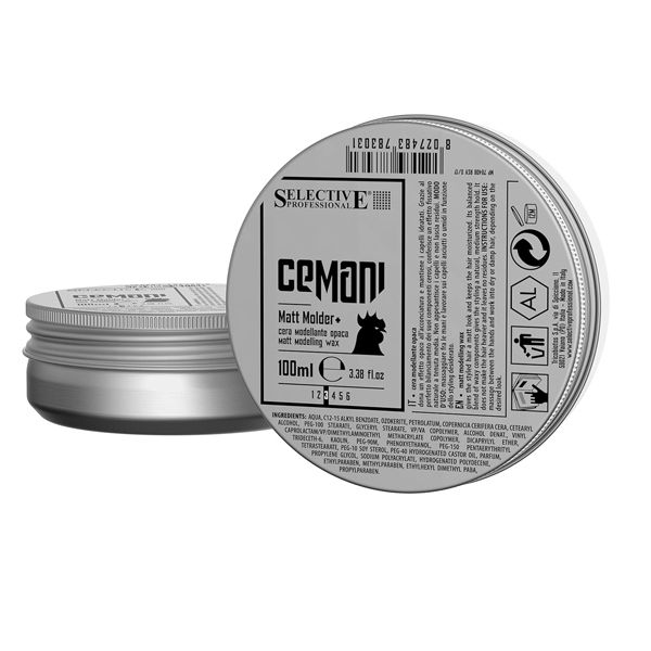 La Cera Matt se utiliza para estilizar cualquier tipo de cabello. Proporciona un nivel de fijación m Ml CEMANI CERA MATT MOLDER 100 ML21.90