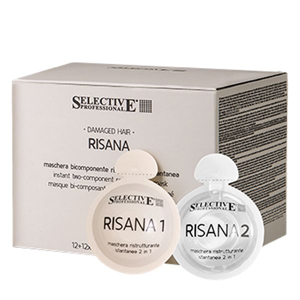 Mascarilla reestructurante instantánea de dos componentes especialmente diseñada para cabellos dañad  RISANA MASCARILLA BIFASE 12-12x15ml94.80